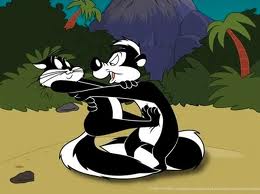 Pepe Le Pew assaults a woman he has stalked despite her repeated refusals of his attentions