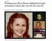 Screenshot from the Washington Post's November 9, 2017, article about child sexual assault accusations against Senate candidate Roy Moore